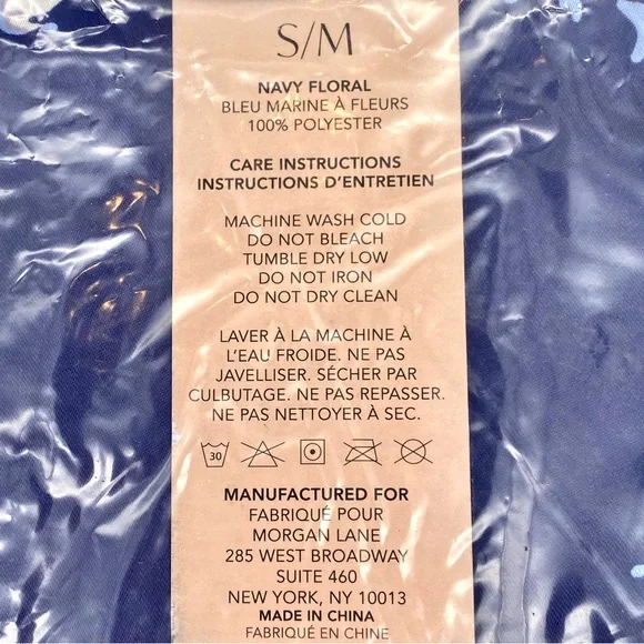 NWT Morgan Lane Allie Robe - Navy Floral (S/M) - Picture 11 of 15